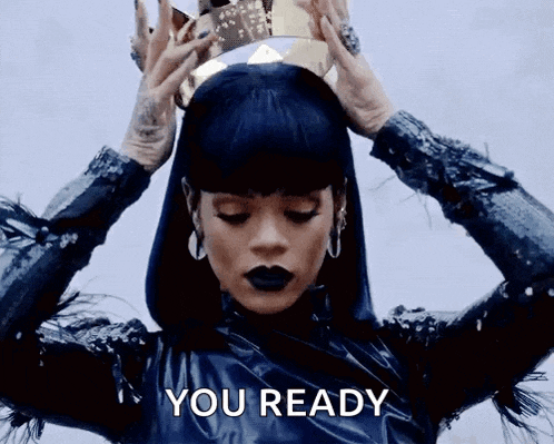 a woman is wearing a crown on her head and the words you ready are below her