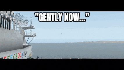 a computer generated image of a ship with the words " gently now "