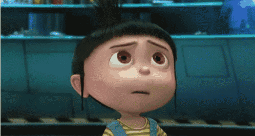 a close up of a cartoon character making a sad face