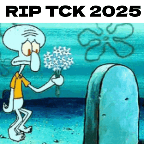 a cartoon of squidward holding a bouquet of flowers in front of a grave