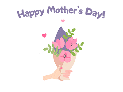 a happy mother 's day card with a bouquet of pink flowers