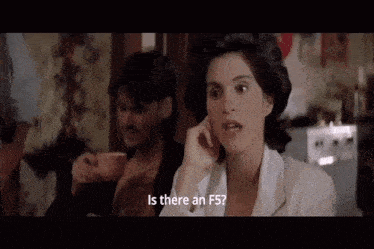 a woman is asking if there is an f5 on a screen