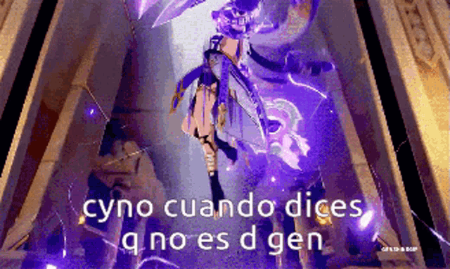 a screenshot of a video game with the words cyno cuando dices q no es d gen written on it
