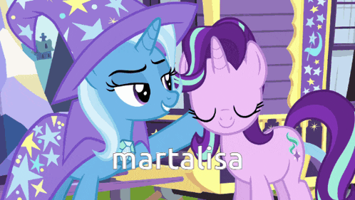 a picture of two ponies with the name martalisa on the bottom right