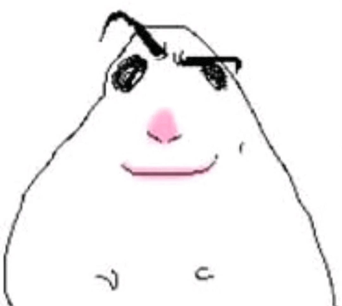 a drawing of a hamster with glasses and a pink nose on a white background .
