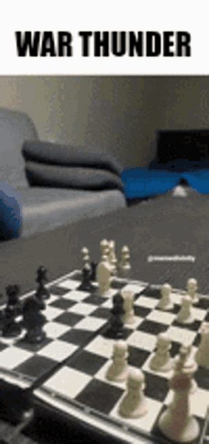 a picture of a chess board with the words war thunder on it