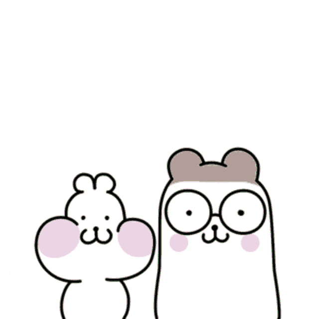 two cartoon animals are giving a thumbs up next to a green ok sign