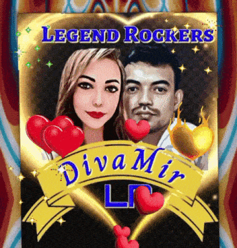 a poster for legend rockers diva mir lp shows a man and a woman