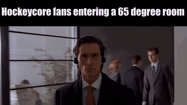 hockeycore fans entering a 65 degree room