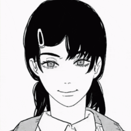 a black and white drawing of a girl with a hair clip on her head .