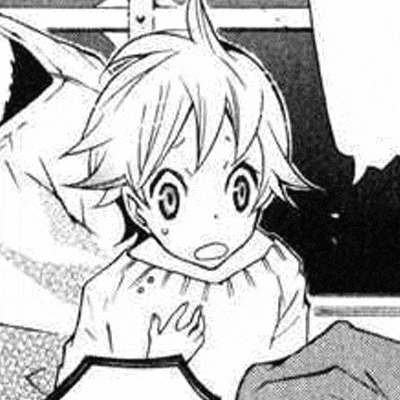 a black and white drawing of a young girl with a cat 's ears .