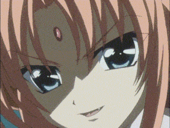 a close up of a girl 's face with a circle on her forehead