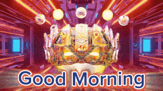 a good morning greeting with a colorful mask