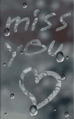 the word miss is written on a glass with a heart