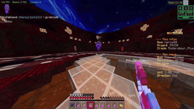 a screenshot of a minecraft game shows a player 's stats