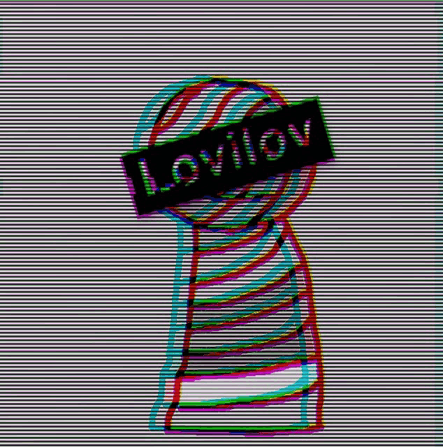 a drawing of a keyhole with the word lovilov on it