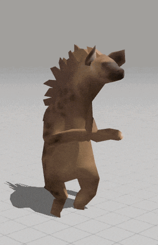 a 3d model of a hyena with spikes on its back