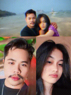 a man and a woman are posing for a picture