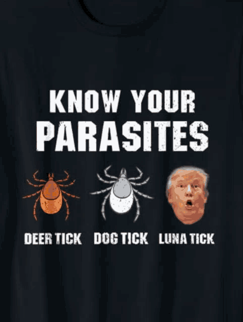 a t-shirt that says " know your parasites " on it