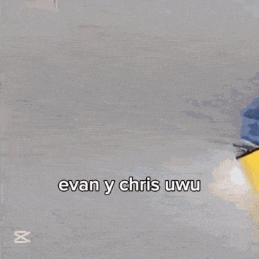 a bunch of confetti with the words evan y chris uwu written in the middle