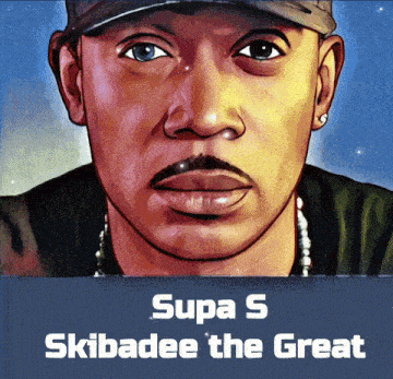 a painting of a man with the name supa s on the bottom