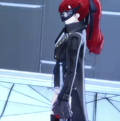a girl with red hair is wearing a mask and glasses