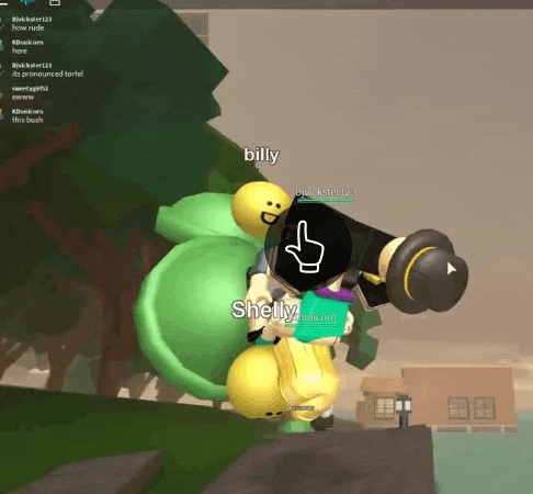 a screenshot of a video game with billy and shelly standing next to each other