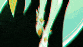 a blurry picture of a person 's feet with a green and yellow background