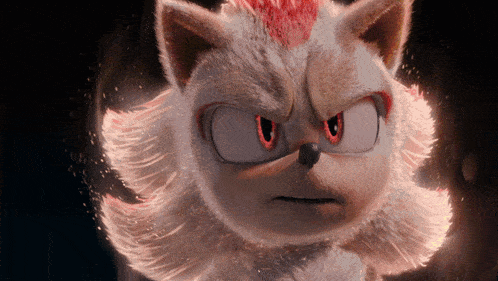 a close up of a sonic the hedgehog with red eyes