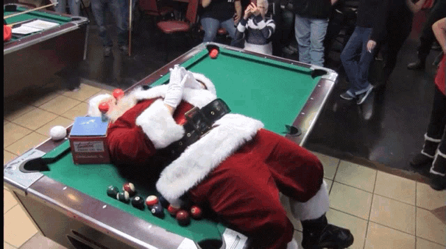 Santa Claus Pool Table GIF - Santa Claus Pool Table Billiards GIFs