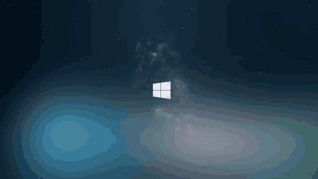 a windows logo against a starry sky