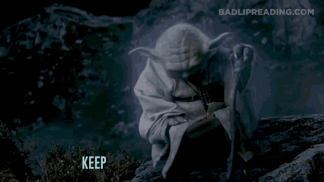 a picture of yoda with the words keep your mitts off my on it