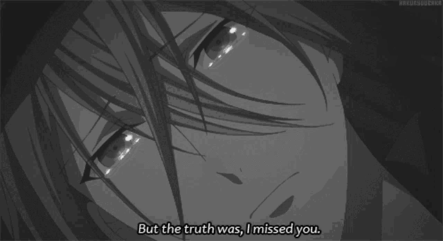 a black and white drawing of a person with the words but the truth was i missed you below them