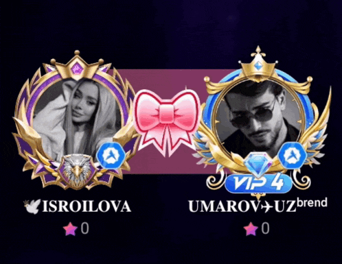 a man and a woman with the name umarov on the bottom right