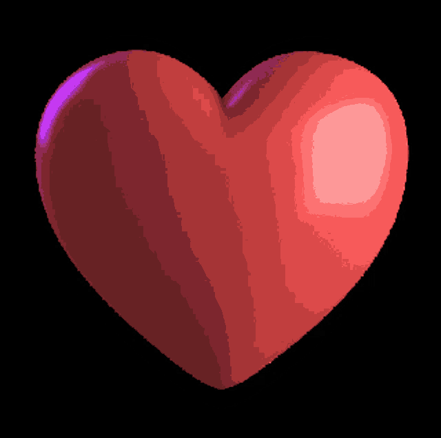 a red heart with a black background and a purple glow