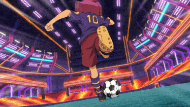 a soccer player with the number 10 on the back of his shirt