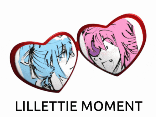 two hearts with drawings on them and the word lillettie moment below them