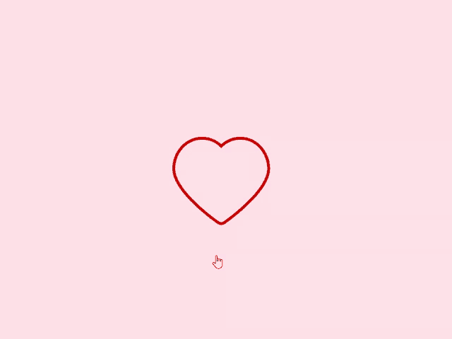 a red heart is surrounded by smaller hearts on a light pink background