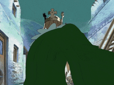 a cartoon character with a crown on their head