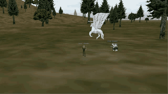 a computer screen shows a winged pegasus and a person named ivory