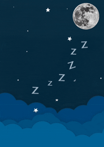 a poster that says sweet dreams and goodnight with a man sleeping under the moon