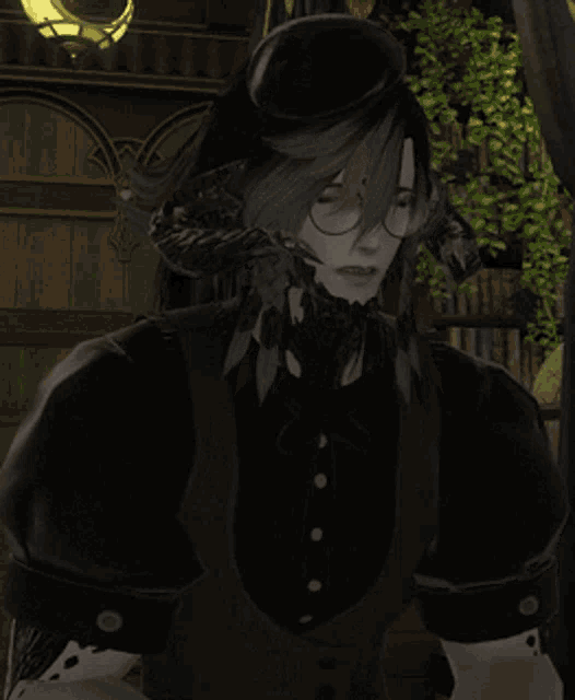 a man with horns and a beard is standing in a dark room