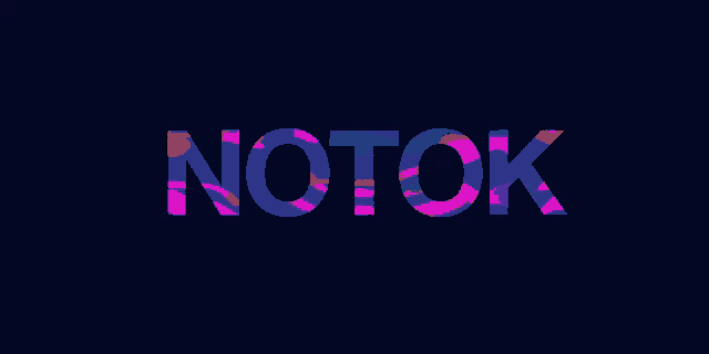 the word notok is written in colorful letters