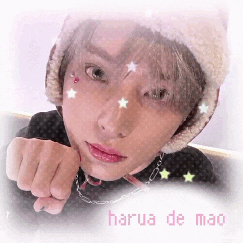 a picture of a person with the name harua de mao written on the bottom