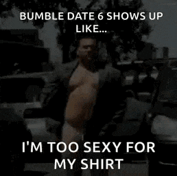 a shirtless man in a suit and shorts is standing in front of a car .