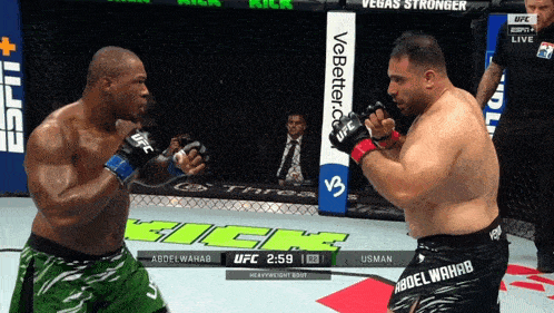 ufc heavyweight bout between abdel wahab and usman takes place on espn