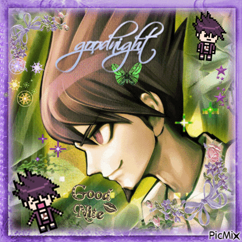 a picture of a man with the words goodnight good nite