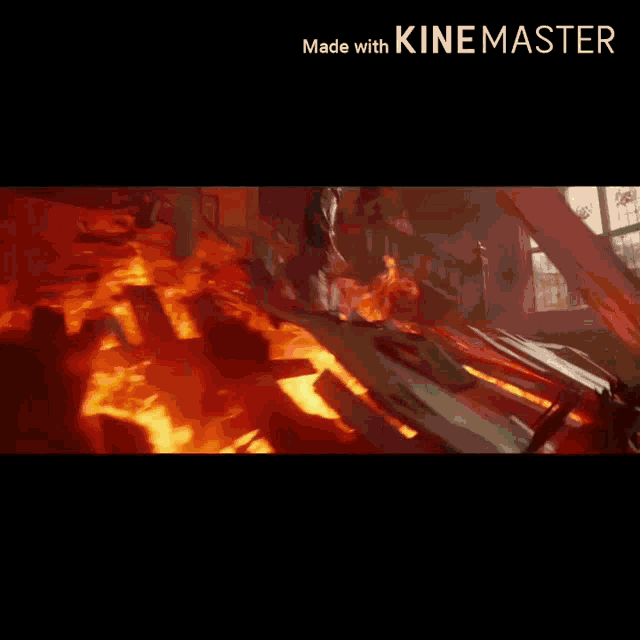 a video of a fire made by kinemaster