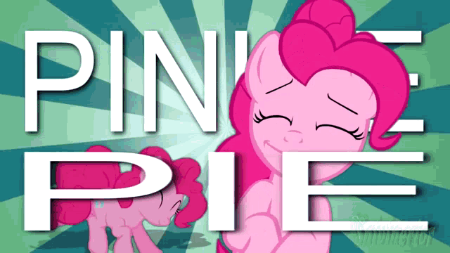 a pinkie pie poster with a pink pony