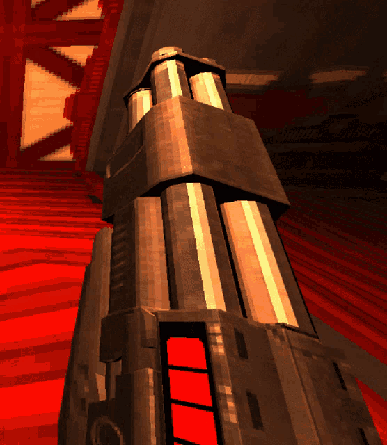 a computer generated image of a gun with a red light on the bottom